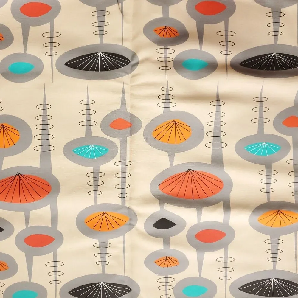 Retro Atomic Space Age Fabric MCM Multicolor 54 x 204 Approx 5.6 Yd Spoonflower